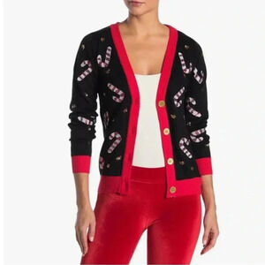 Tipsy Elves Sequin V-Neck Long Sleeve Sweater Candy Cane Lane Size Medium